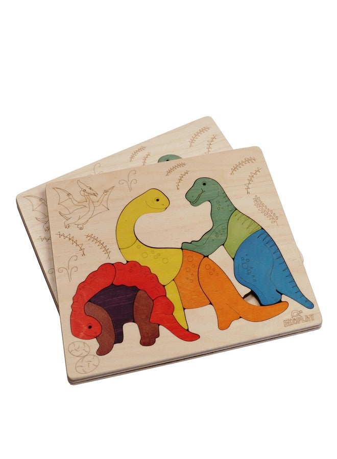 Ekoplay Jurassic Wooden Puzzle | 15 Pieces Jigsaw Puzzle | Endangered Animals For Kids 3 Years And Above - Image 4